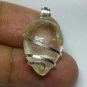20.8 ct Sterling Silver Wire Wrap Pendant W/ Natural Rutiled Gem Quartz,Necklace