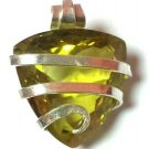 12.00 ct Sterling Silver Wire Wrap Pendant W/ Quartz Gem Jewelry