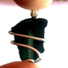 16.10 Blue Color Tourmaline Slice Sterling Silver Art Wrap Pendant Necklace