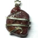 22.50 ct Natural Rough Ruby Crystal in Sterling Silver Pendant Wrap Necklace