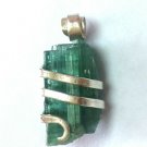 12.50 Carats Natural Pariba Tourmaline Crystal in Silver Wire wrap Art Necklace