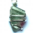 15.8 carat Watermelon Tourmaline Slice in Sterling Silver Art Wrap Pendant