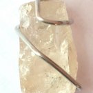 49 ct Sterling Silver Wire Wrap Pendant W/ Topaz Crystal,Necklace
