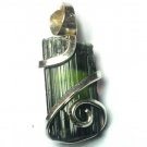 12.10 Carats Natural Paraiba Tourmaline Crystal in Silver Wire wrap Art