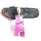 9.90 ct Pink Color Tourmaline Crystal in Sterling Silver Art Wrap Pendant