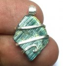 10.60 Carats Natural Paraiba Tourmaline Crystal in Silver Wire wrap Art