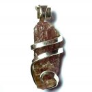 10.40 ct Watermelon Tourmaline Crystal in Sterling Silver Art Wrap Pendant