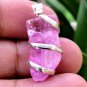 31.2 ct Sterling Silver Wire Wrap Pendant W/ RAINBOW AURA QUARTZ Necklace