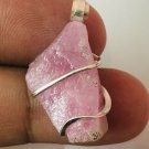 20.30 ct Watermelon Tourmaline Crystal in Sterling Silver Art Wrap Pendant