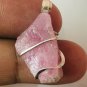 20.30 ct Watermelon Tourmaline Crystal in Sterling Silver Art Wrap Pendant