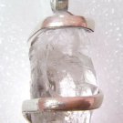 17.50 ct Sterling Silver Wire Wrap Pendant W/ Natural Diamond Quartz,Handmade