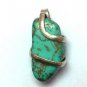 13.9 ct Beautiful Polished Turquoise Slice in Sterling Silver Art Wrap Pendant