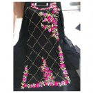 black weightless georgette with heavy embroidery one piece - 03 - mhg