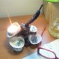 Handmade composition with natural sea sponge, 6 Seashells Spisula Solida and 1 carob (025)