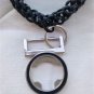 Peculiar leather necklaces in various patterns of stainless steel and enamel (012)