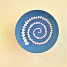 Ancient Hellenic Spiral on Porcelain Plate with 90 Natural Nucula Nucleus Seashells (004)