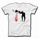 Banksy Lovesick Girl Throwing Up Hearts Artwork T-Shirt, Graffiti Street Art
