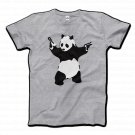 Banksy Pandamonium Armed Panda Artwork T-Shirt, Unique Street Art Graffiti Style