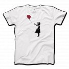 Banksy The Girl with a Red Balloon, Street Art Woman Graffiti Artwork T-Shirt