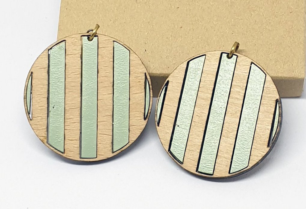 2pcs/lot dangle/wire-hook type wooden color earrings (diam: 50mm)