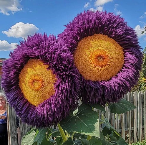 50  Yellow Purple Enchanting Giant Teddy Bear Sunflower Seeds Buy Seeds Online