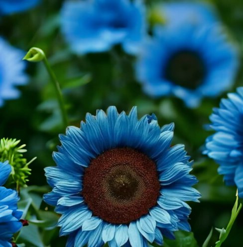 50 Midnight Oil Blue Sunflower Seeds Rare Bonsai Black Hybrid Buy Seeds Online