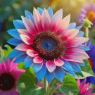 50 Rare Twin-Blossom Blue Over Pink Sunflower Seeds Unique Heirloom Variety Buy Seeds Online
