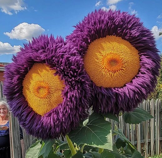 50 Rare Yellow & Purple Enchanting Giant Teddy Bear Sunflower Seeds Buy Seeds Online