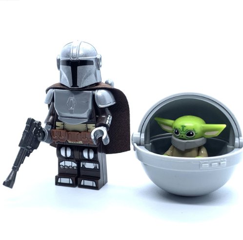 Mandalorian and Baby Yoda Star Wars Din Djarin and Grogu Beskar Armor Minifigure Semut Toys