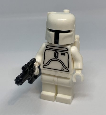 Classic White Prototype Boba Fett Star Wars Mandalorian Bounty Hunter Minifigure Semut Toys