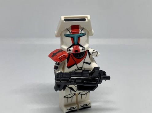 Clone Commando Star Wars Battlefront Clone Armor and Blaster (Red)Minifigure Semut Toys