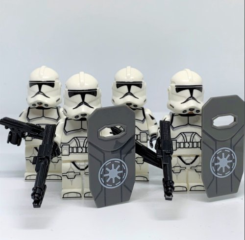 4 Clone Trooper Star Wars Clone Riot Shield Troopers Minifigure Semut Toys