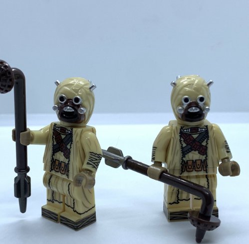 2 Tusken Raider Star Wars Tatooine Sand People with Gaffi Sticks Minifigure Semut Toys