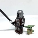 Mandalorian and Baby Yoda Star Wars Din Djarin and Grogu with Darksaber Minifigure Semut Toys