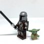 Mandalorian and Baby Yoda Star Wars Din Djarin and Grogu with Darksaber Minifigure Semut Toys