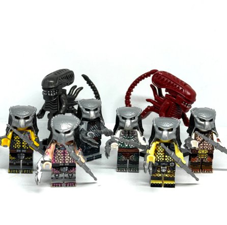 Alien Vs Predator Minifigure Set of 8 Minifigure Semut Toys