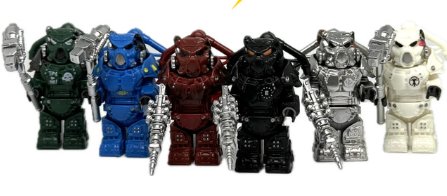 Fallout X-01 Power Armor Institute Vault-Tec Enclave Gunners Minifigure Semut Toys