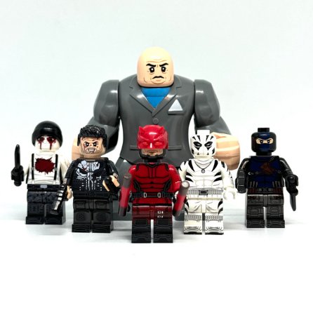 Daedevil Born Again Set of 6 Marvel Superheros Kingpin Punisher Minifigure Semut Toys