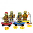 Teenage Mutant Ninja Turtles Superhero Custom 4 Figure Set Leonardo Minifigure Semut Toys