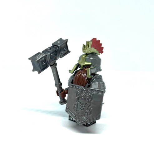 Armored Dwarf Soldier with War Hammer Lord of the Rings Minifigure Semut Toys