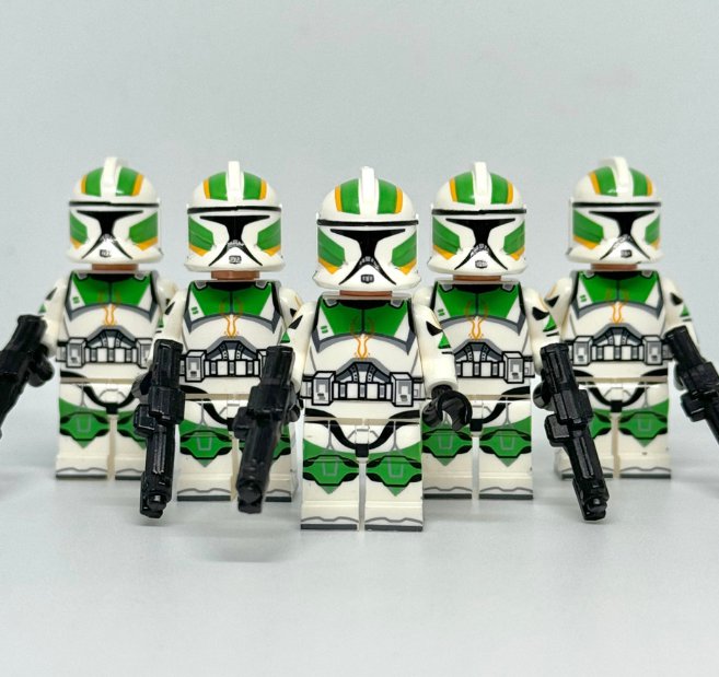 5x Horn Company Clone Trooper Star Wars The Clone Wars Phase 1 Minifigure Semut Toys