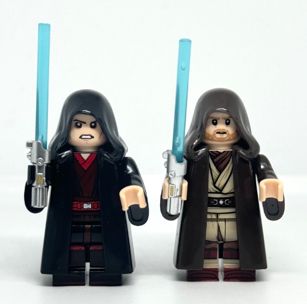 Hooded Anakin Skywalker and Obiwan Kenobi Mustafar vs vs Obiwan Minifigure Semut Toys