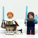 Hooded Anakin Skywalker and Obiwan Kenobi Clone Wars Anakin and Obiwan Minifigure Semut Toys