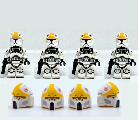 x4 Pilots+P2 Helmets Clone Pilot - Phase 1 Attack of the Clones Minifigure Semut Toys