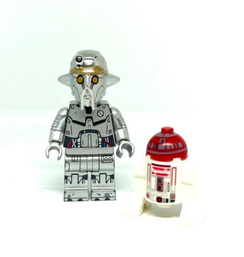 Professor Huyang Minifigure Jedi Lightsaber Training Droid Chrome Silver Minifigure Semut Toys
