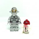 Professor Huyang Minifigure Jedi Lightsaber Training Droid Chrome Silver Minifigure Semut Toys