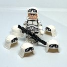 Imperial Army Helmets for Empire Mud Troopers AT-ST Drivers (White) Minifigure Semut Toys