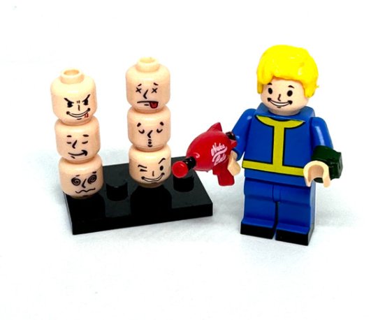 Vault Boy Minifigure Fallout Vault-Tec Nuka-Cola Gun Minifigure Semut Toys