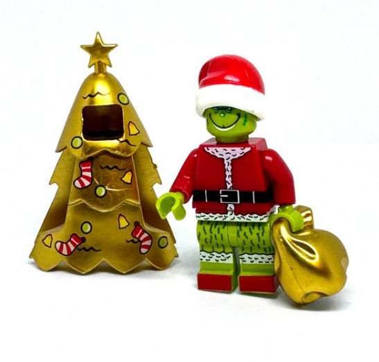 The Grinch Minifigure and Christmas Tree Minifigure Semut Toys