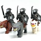 Uruk-Hai on Warg Mounts Lord of the Rings Wolf Orcs Set 3 Uruk-Hai 3 Wargs Minifigure Semut Toys